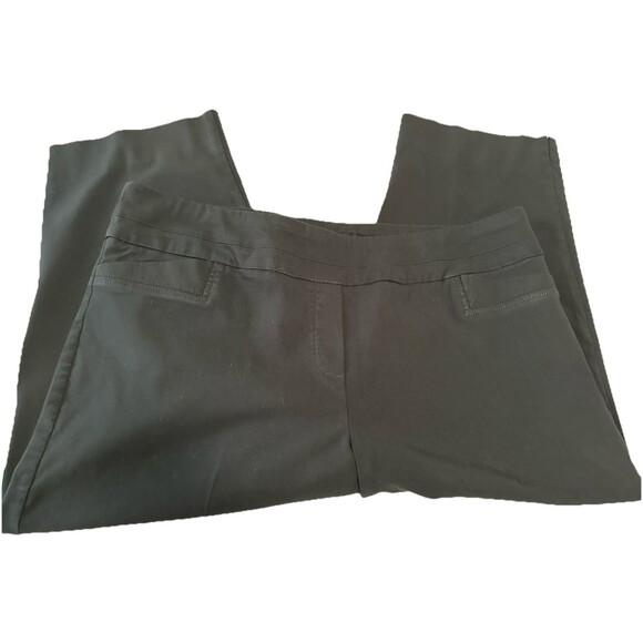 Zac & Rachel Woman Black Capri Pants Plus Size 18W Pull-On Stretch Waist Rayon - Picture 1 of 10